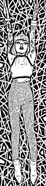 Free colorable bookmarks of a stretching woman